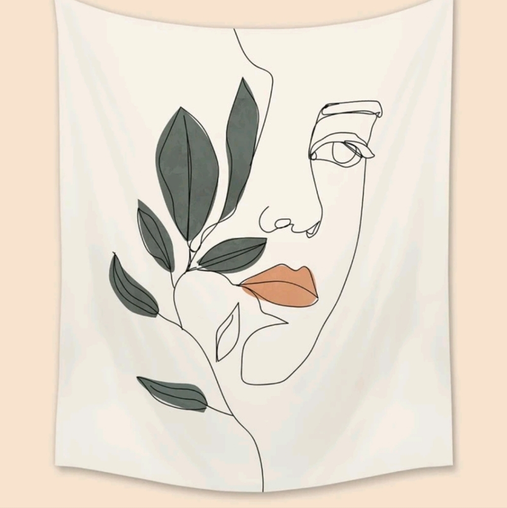 Abstract figures graphic tapestry